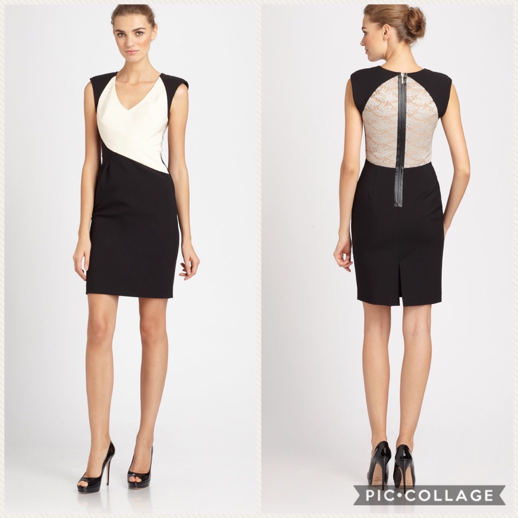 Black Halo Jagger Colorblock Dress Size 2